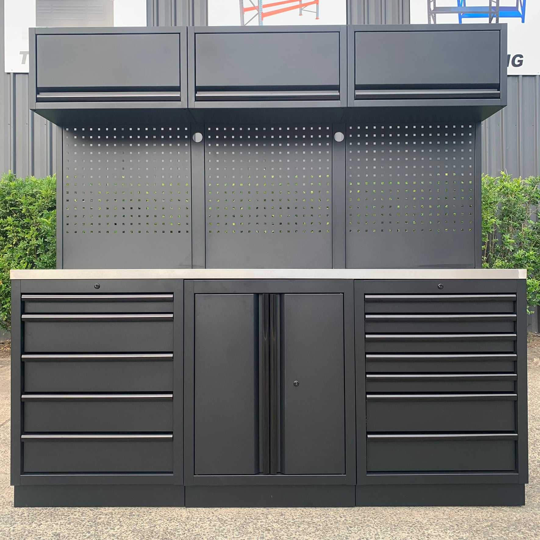 Modular Workbench with Cabinet & Storage | Blue Products