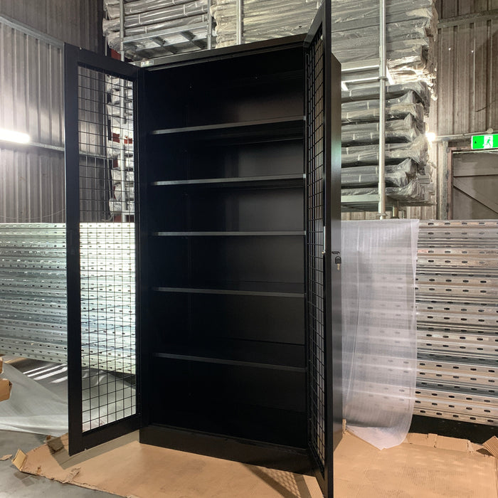 Cabinet - 2 Door Mesh - BLACK