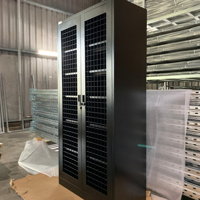 Cabinet - 2 Door Mesh - BLACK