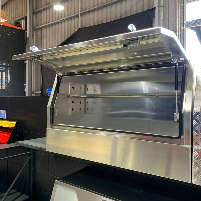 Ute Toolbox - 1450mmx600mmx850mm - Half Open - Raw Flat Plate