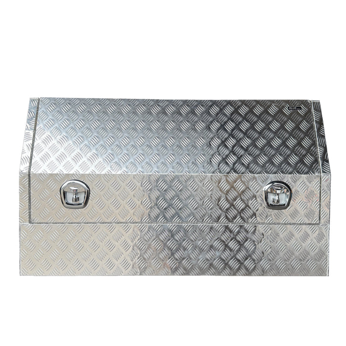 Ute Toolbox - 1450mmx600mmx850mm - Half Open - Raw Checker Plate