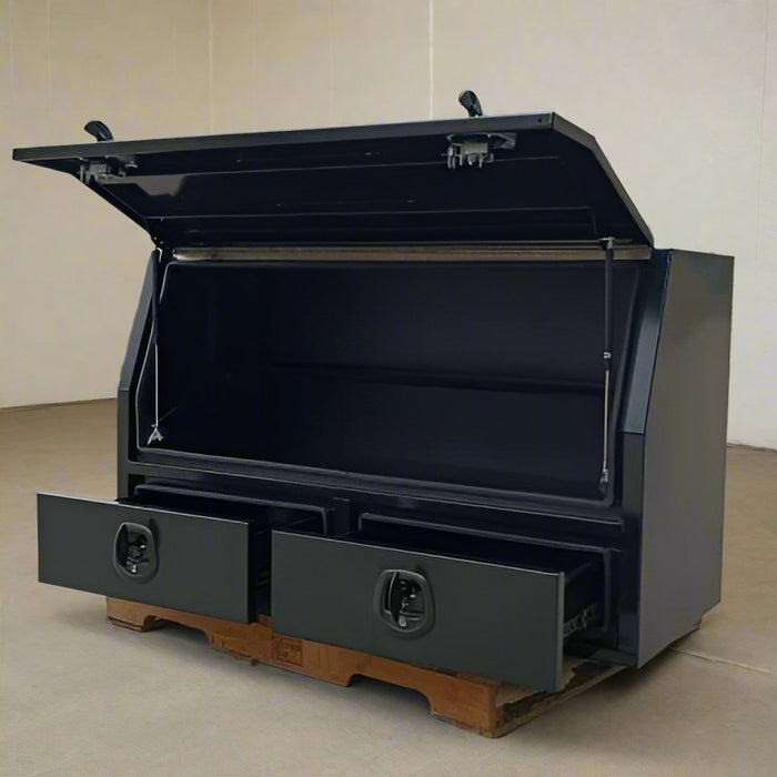 Ute Toolbox - 1450mmx600mmx850mm - HD 2 Drawer - BLACK