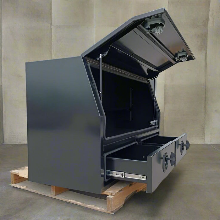 Ute Toolbox - 1450mmx600mmx850mm - HD 2 Drawer - BLACK