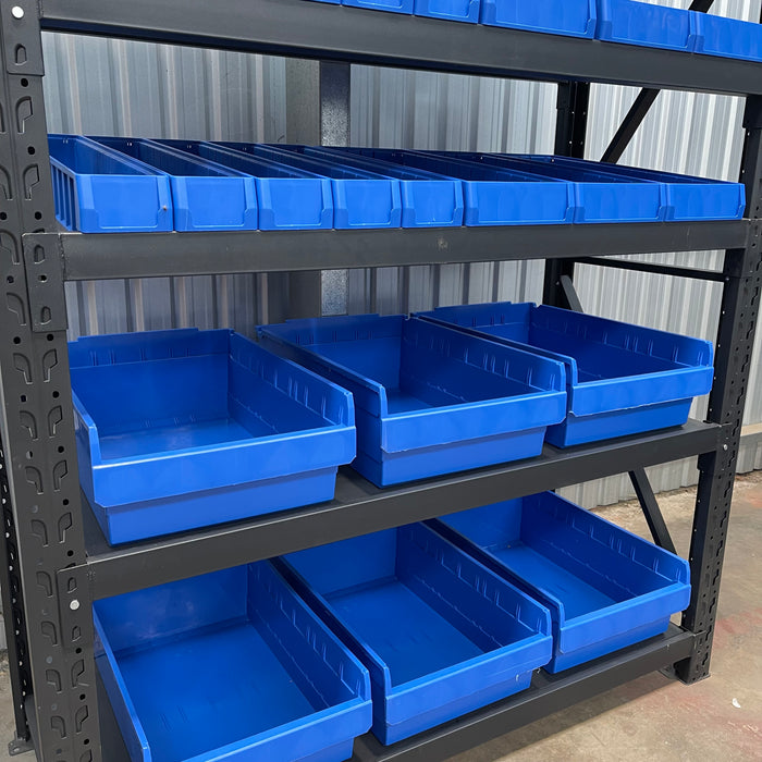 Plastics - 1500mm Shelving with Plastic Tubs and Max Tray Combo