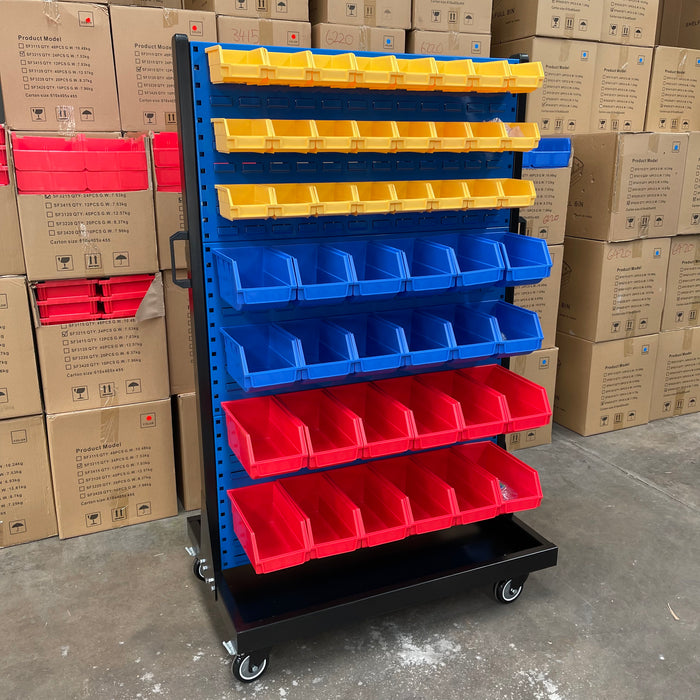 Plastics - Mobile Louvered Panel Suit Hang Bin